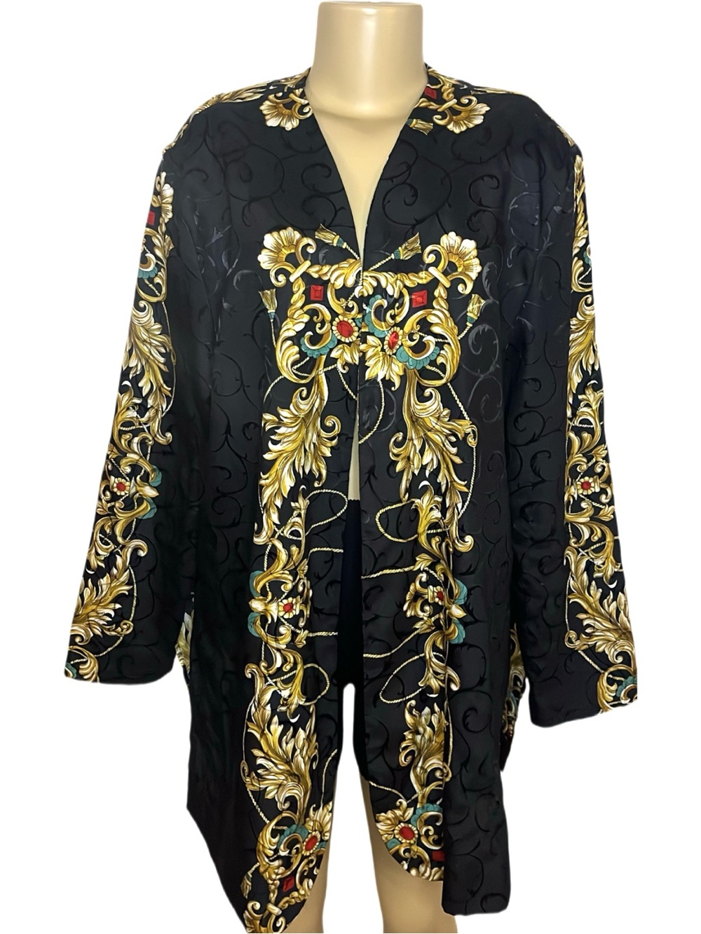 Vintage Cheminee Baroque Print Duster